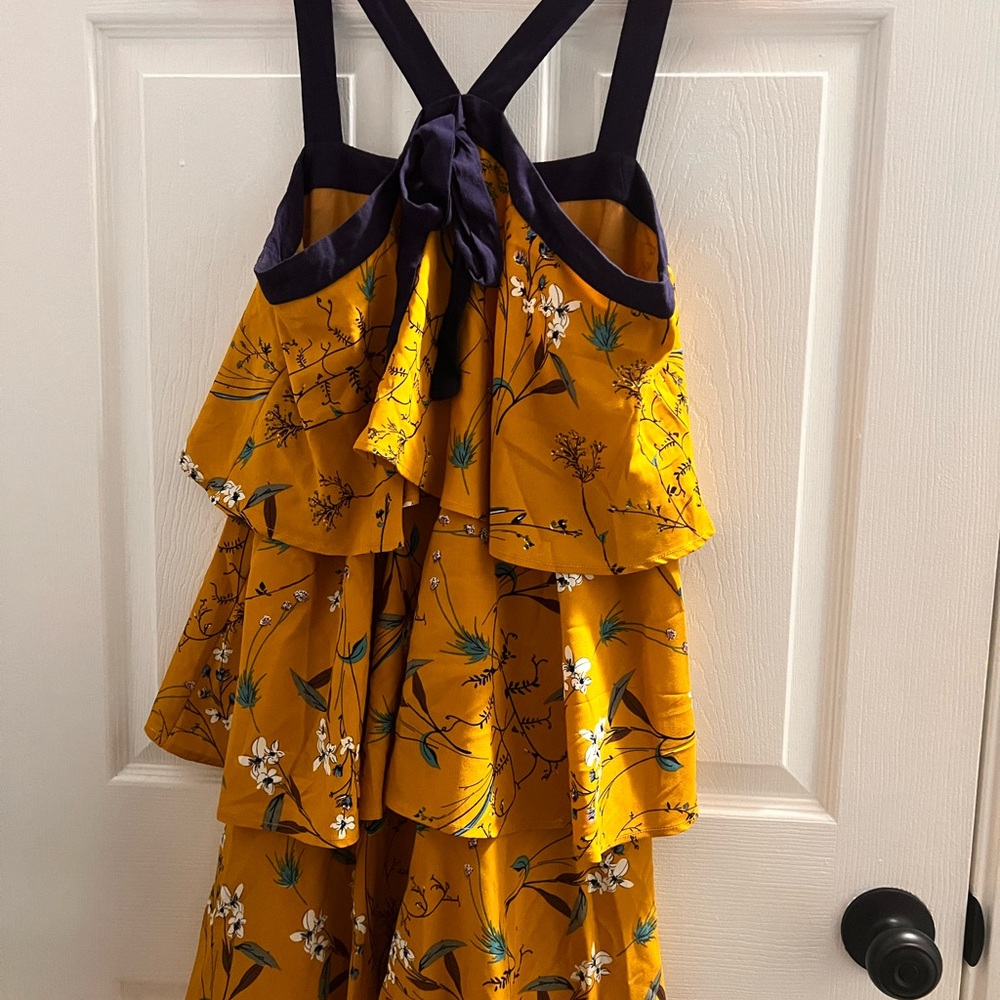 Floral Yellow Tiered Dress